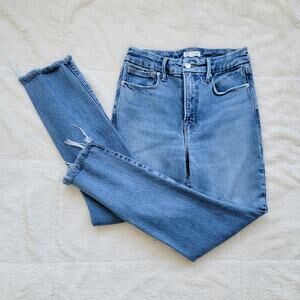 Good American Distressed High Rise Skinny Leg Jeans